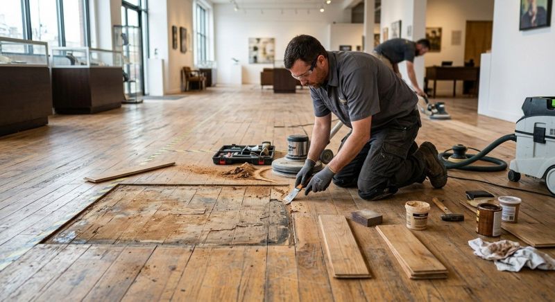 Our team working on Wood Floor Service projects in Parker, CO