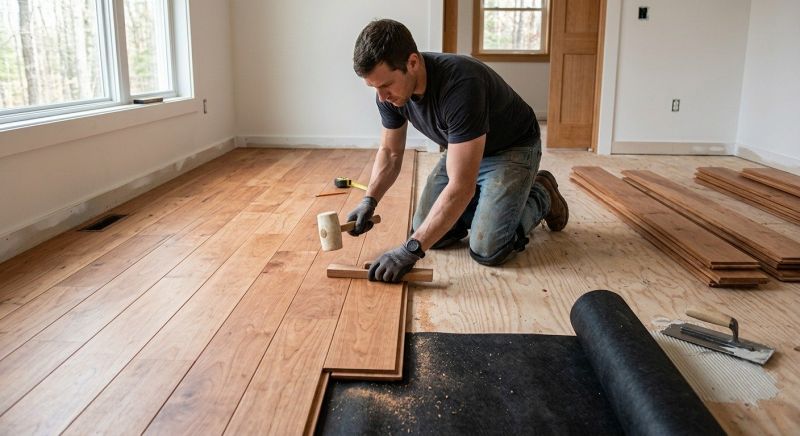 Cherry Floor Installation in Parker, CO