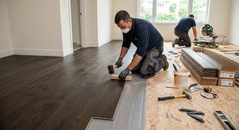 Dark Wood Floor Installation in Parker, CO