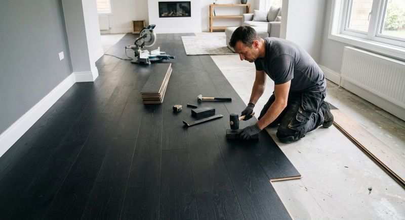 Dark Wood Floor Installation in Parker, CO